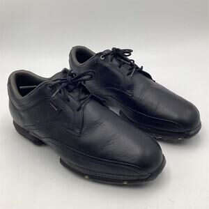 Nike Men's Golf Shoes Size 10W Black Leather Athletic Sneaker